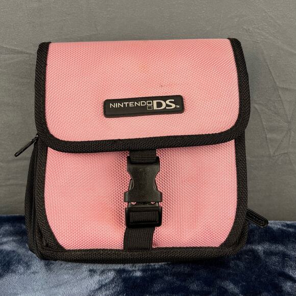 Nintendo DS Pink Official License Padded Game Console Travel Case Canvas Storage - Picture 1 of 14